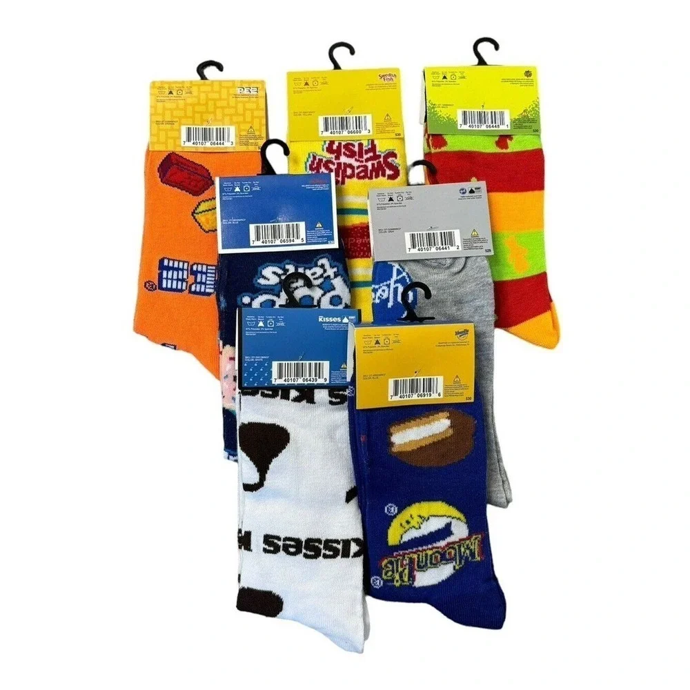 Odd Sox Novelty Crazy Socks Candy Hersheys York Chocolate PEZ Mens Sz 6-12 Crew